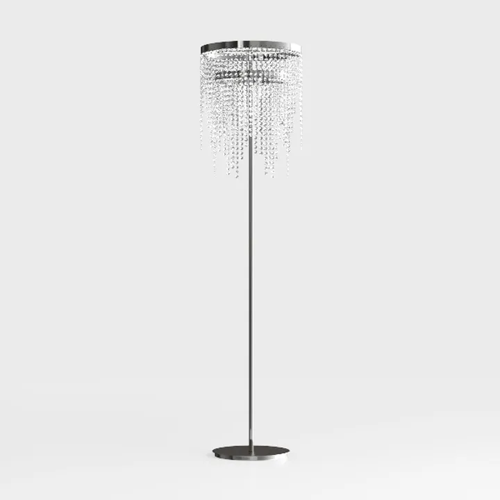 Modern Crystal Metal Floor Lamp 3D Model