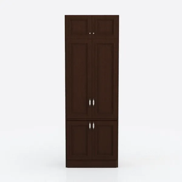 Traditional Walnut Solid Wood Tall Storage Cabinet 3D Model ...