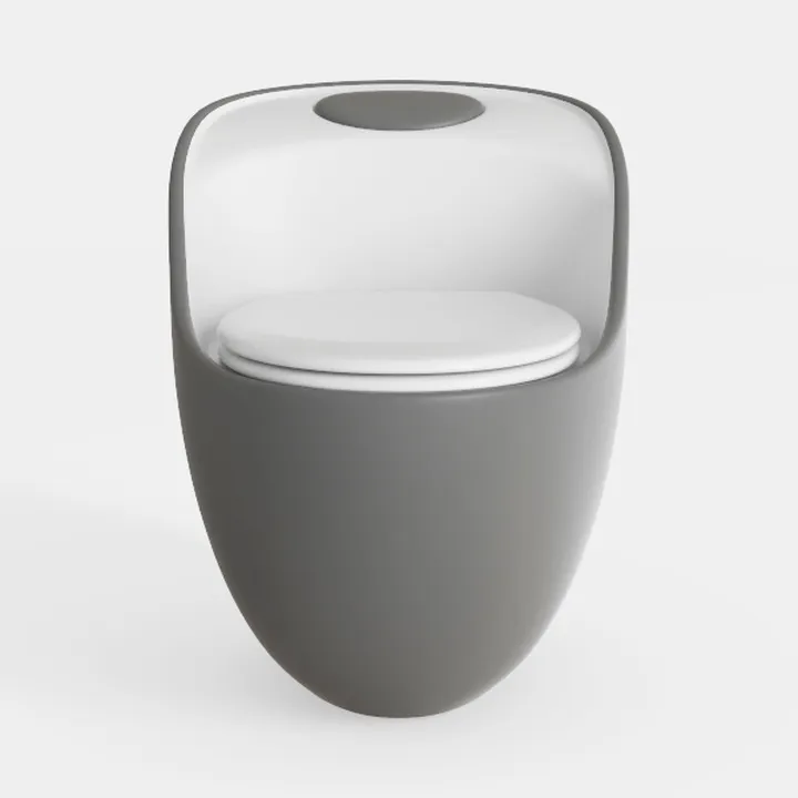 Minimalist Two Tone Ceramic Toilet 3D Model