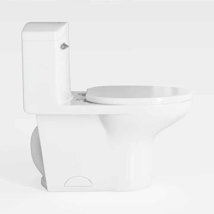 Minimalist White Ceramic One Piece Toilet 3D Model