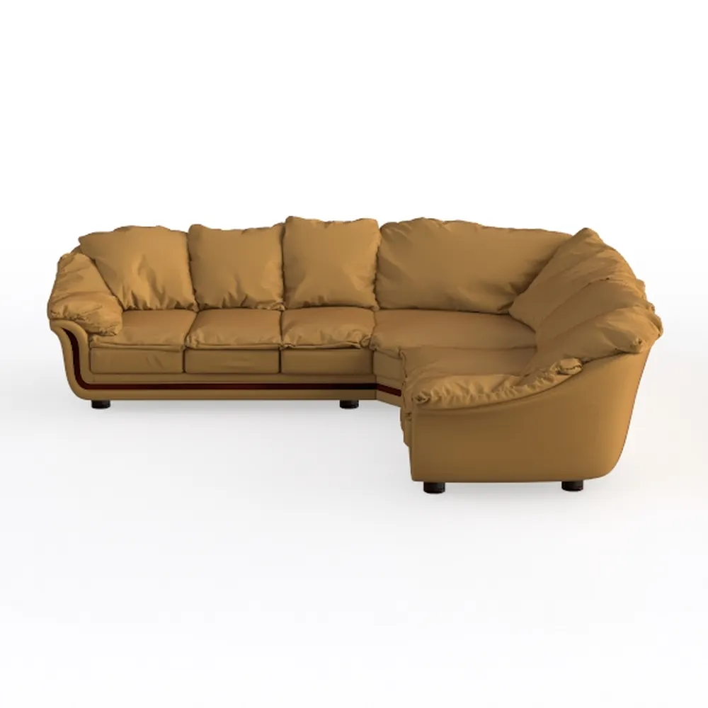 Gold Velvet Curved Sofa