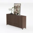 60" Sideboard Buffet Cabinet with Storage, Curved Left 45 Degree View