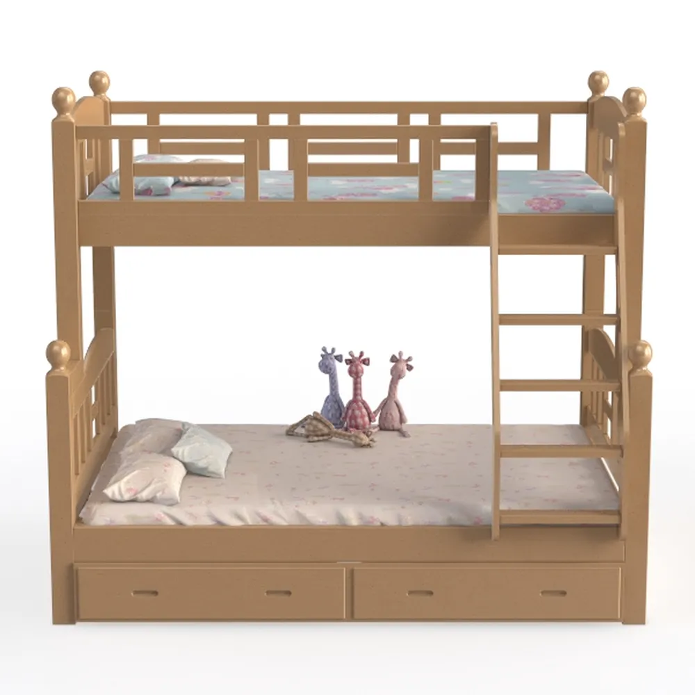 Full XL Over Queen Bunk Bed with Full Length Guard