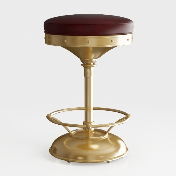 Gold Rolling Stool, Round Roller Swivel Chair
