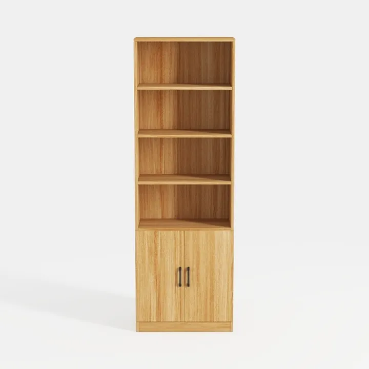Fluted Bookcase with Doors and Drawer, Modern Farm
