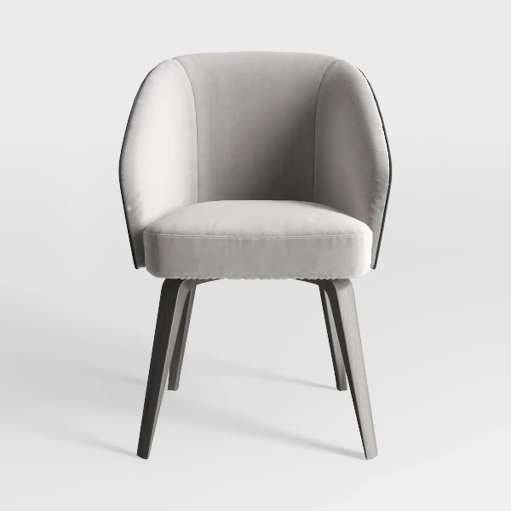 DUOMAY Modern Barrel Dining Chair Set of 4, Linen 