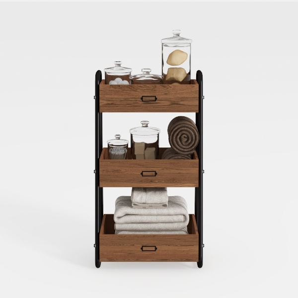 Somdot Nightstand with Charging Station and LED