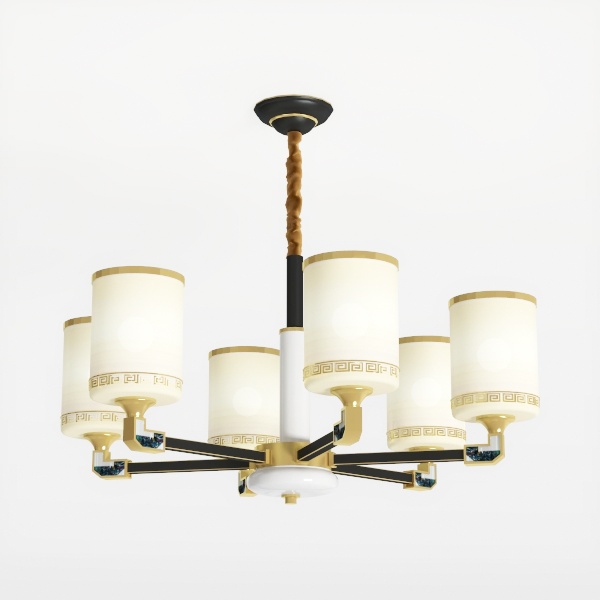 5-Light Brushed Gold Chandeliers for Dining Room