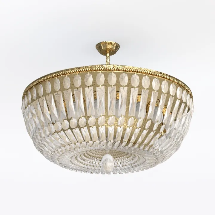 Luxury Gold Brass Crystal Chandelier 3D Model