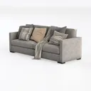 Loveseat Sofa Couch 73", Chenille Love Seat Couch  Left 45 Degree View