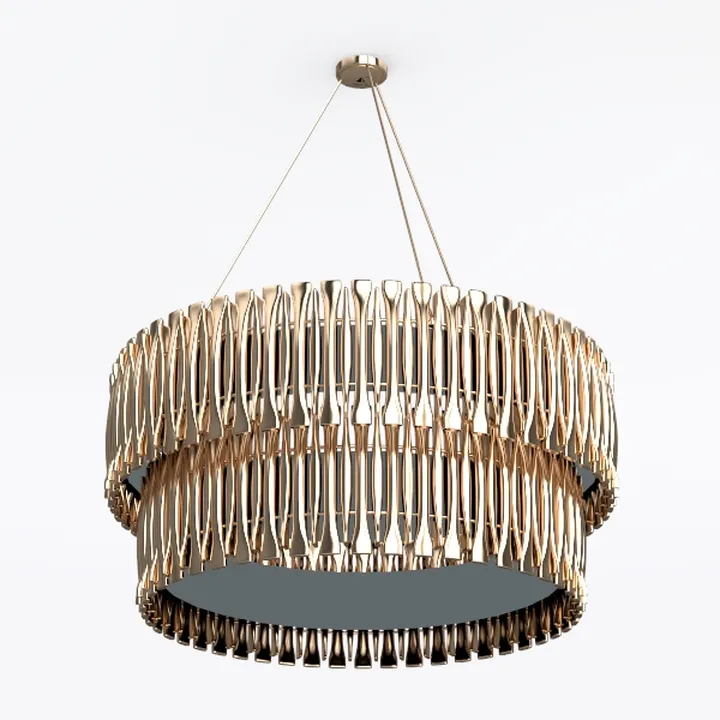 Wood Beaded Rattan Chandelier Boho Hand Woven