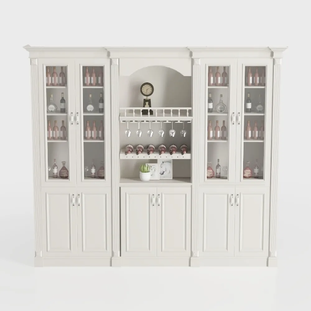 VOWNER Bookcase with Glass Doors & Drawers, 5 Tier