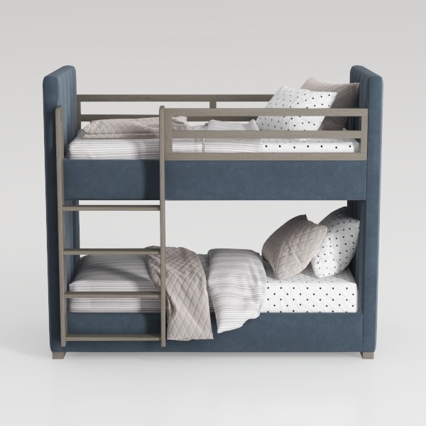 Benzara Sifa Twin Bunk Bed, Convenient Ladder, Arc