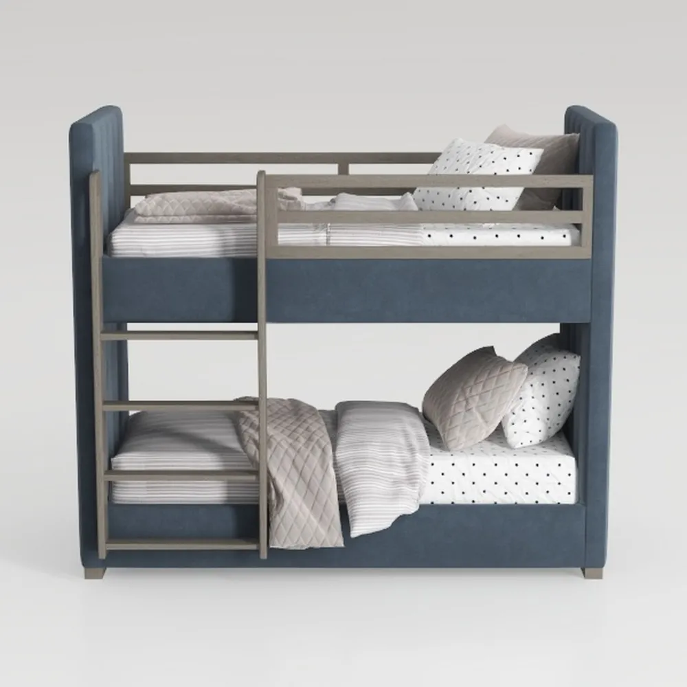 Benzara Sifa Twin Bunk Bed, Convenient Ladder, Arc