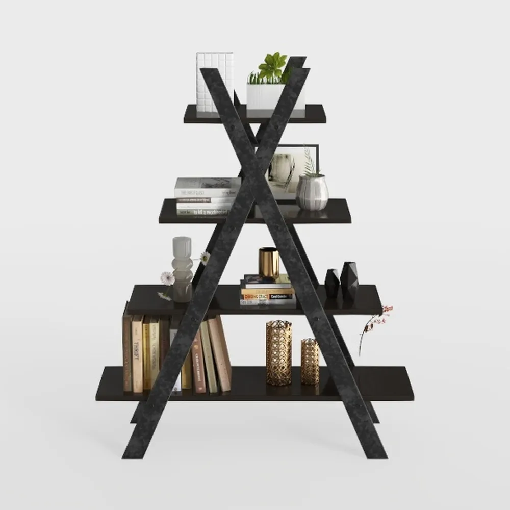 Recaceik 4-Tier Bookshelf, A-Shaped Bookcase