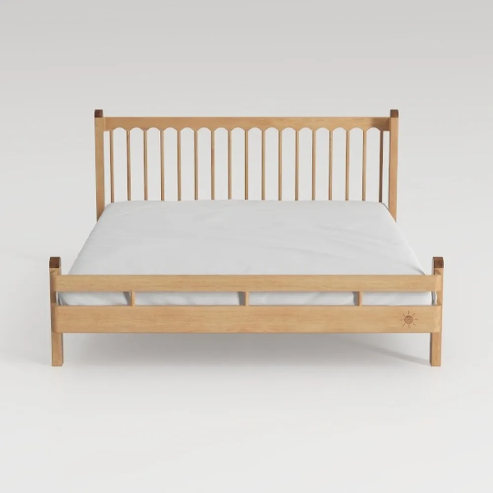 DELAVIN Queen Bed Frame with Headboard, Wood 