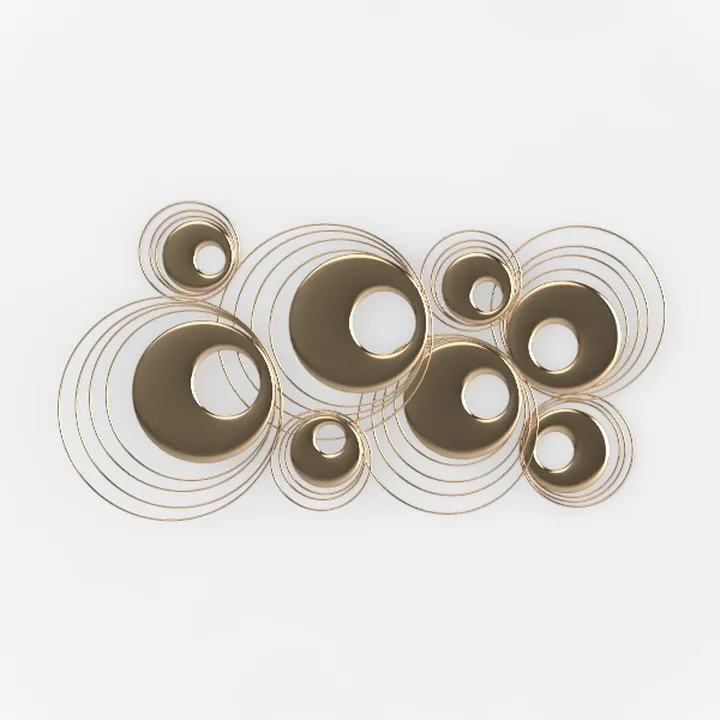 Modern Brass Metal Abstract Wall Art Decor 3D Model