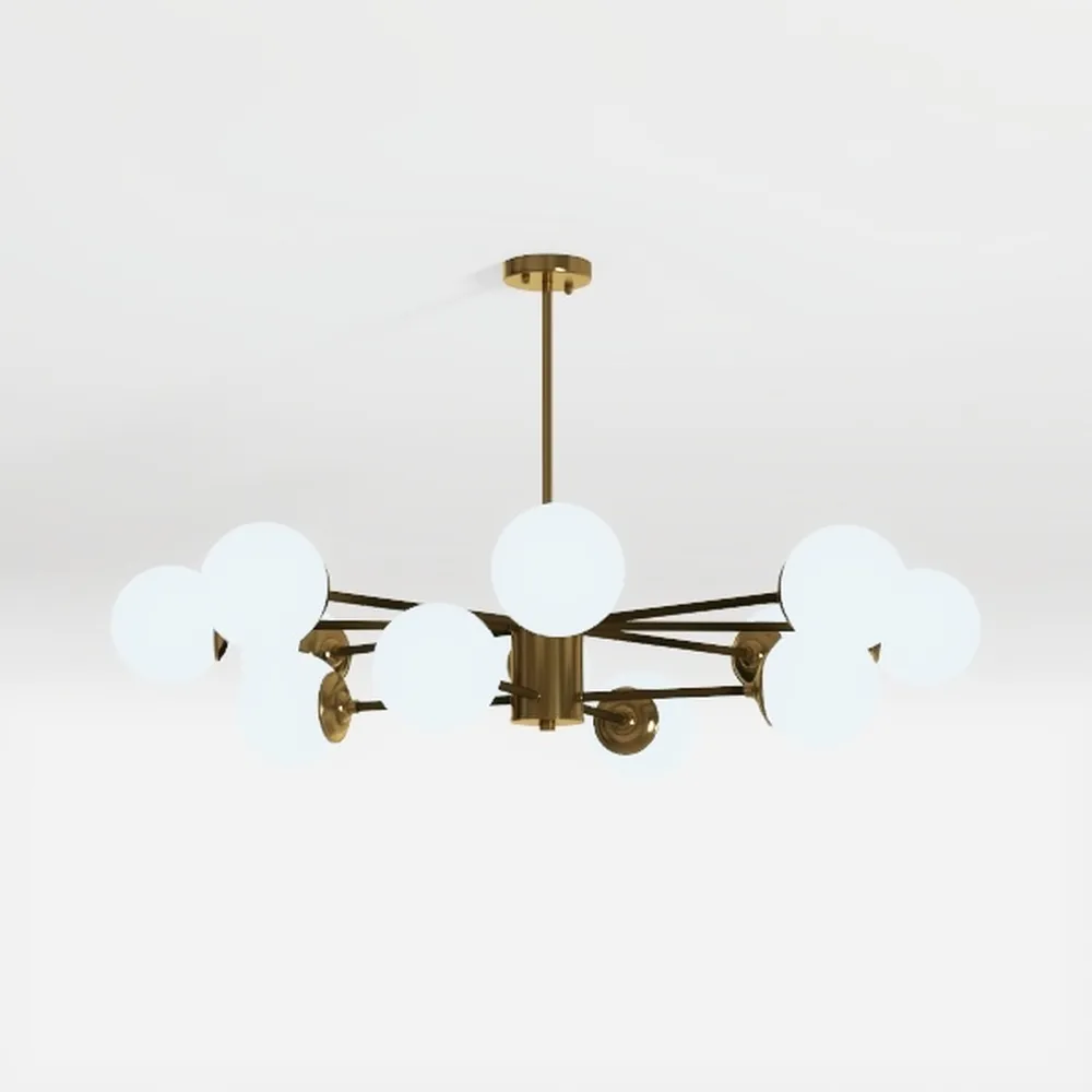 Mid Centur Modern 10 Light Semi Flush Mount