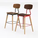 Modern Dining Chairs Set of 6, Solid Oak Wood Left 45 Degree View