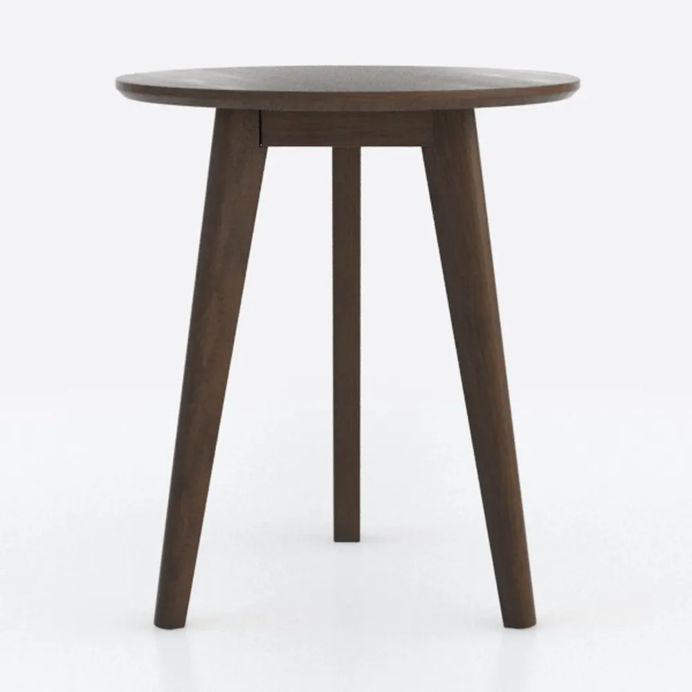 24" Round 3 Legs Casual Dining Table, Walnut Brown