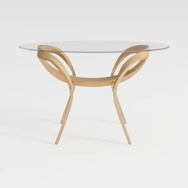 33 in. Natural Medium Round Glass Coffee Table