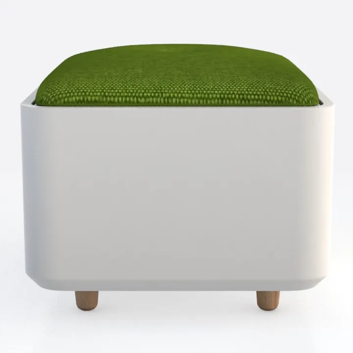 IBUYKE Small Footstool, Solid Wood Ottoman Stool