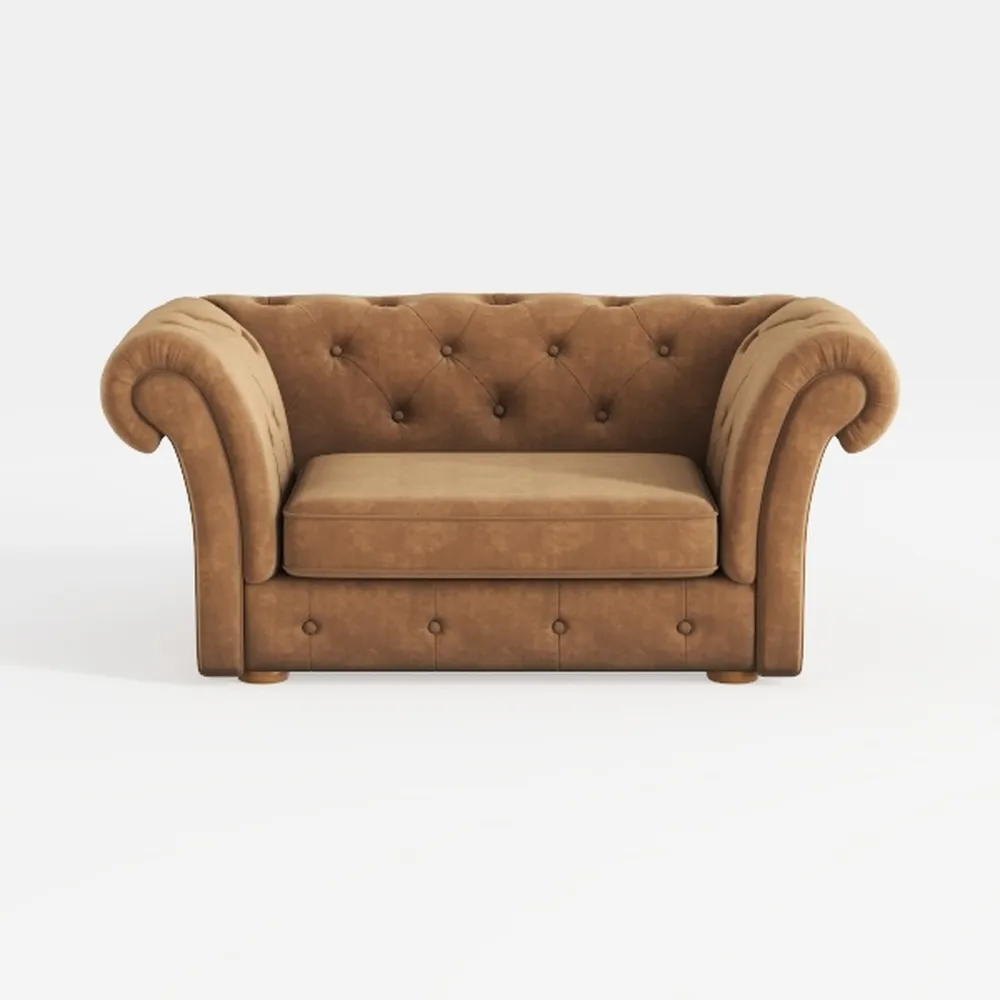 Hydeline York Leather Chesterfield Loveseat,