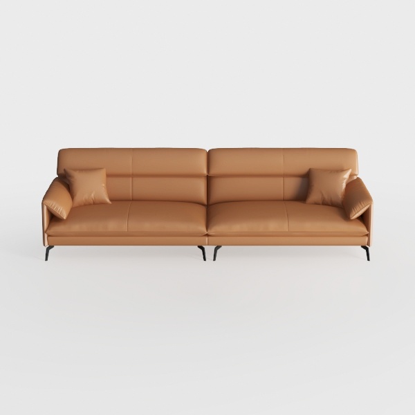 Valencia Jasper 85" Cognac Tan Brown 3 Seater Full