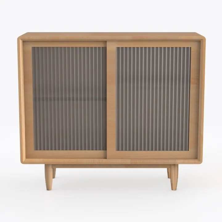 Fluted Buffet Sideboard Cabinet with Storage, 30"