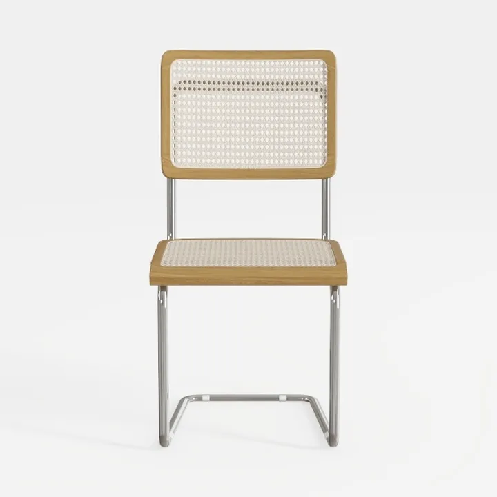Rattan Back Velvet Dining Chair Set of 2 Modern
