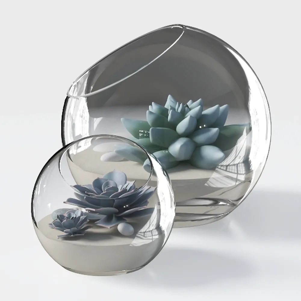 Micro Landscape Transparent Glass Vase Succulent Plant Terrarium Hanging Hydroponic Container Flower Pots Home Decorations