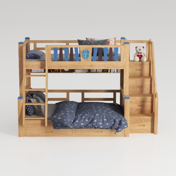 Merax Wood Bunk Bed with Drawers,Convertible Wood 
