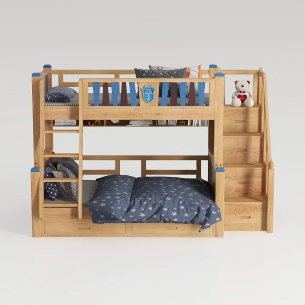 Merax Wood Bunk Bed with Drawers,Convertible Wood