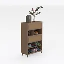 Angel Sar Fluted Shoe Cabinet Storage for Entryway Right 45 Degree View