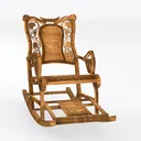 Wicker Rocking Chair, Creative Love Shape Sun Loun Left 45 Degree View
