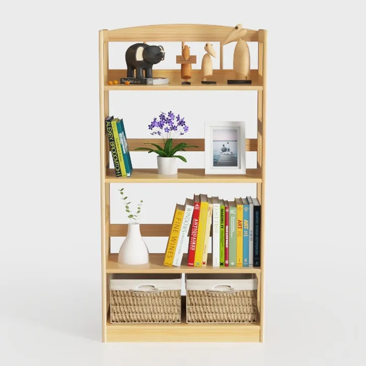 8 Tier Book Shelf 48 Inches Tall with Drawers