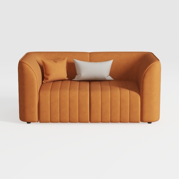 Mid Century Modern Velvet Sofa 81" 3 Seater