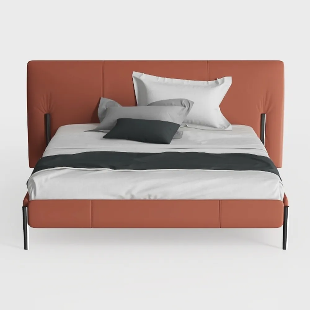 Fairfield Upholstered Panel Bed Orange, Twin