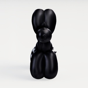 Notakia Black and White Checkered Racing Car Pattern Balloon Dog Statue