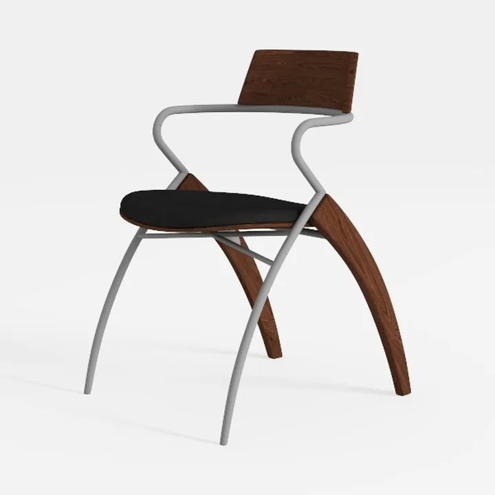 Dining Chair Retro Home Leisure Simple Solid Wood 