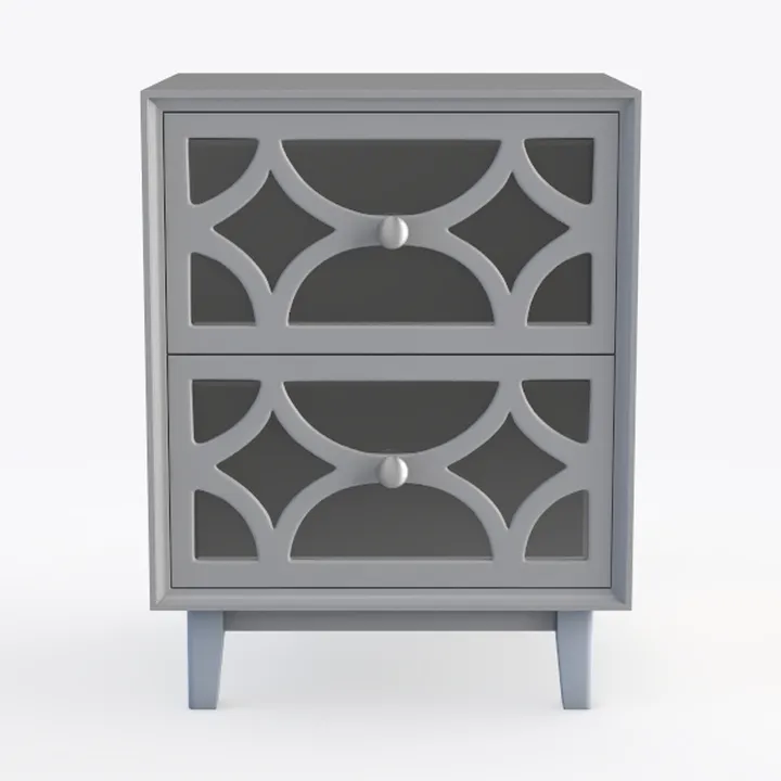 Decorative Storage Cabinet with Tempered Glass