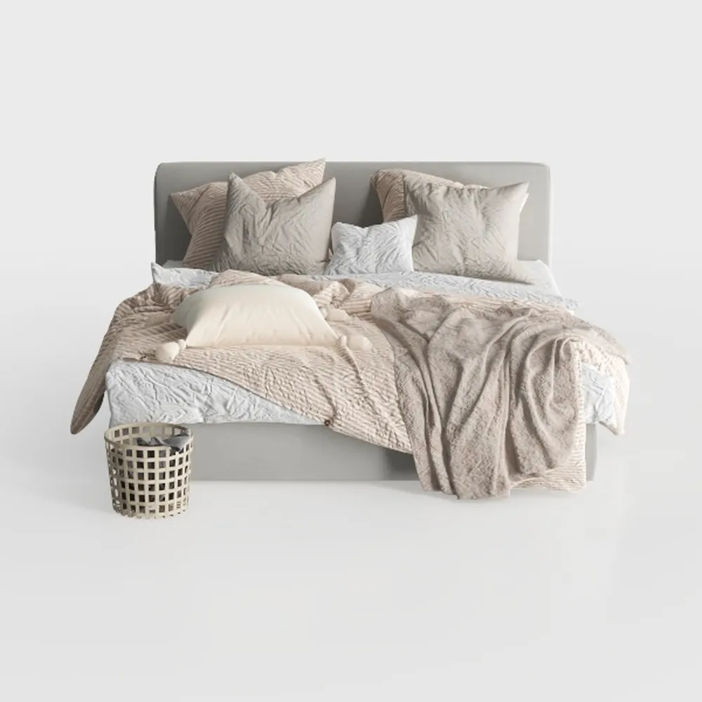 Pemberly Row Traditional Fabric King Bed in Cozy S