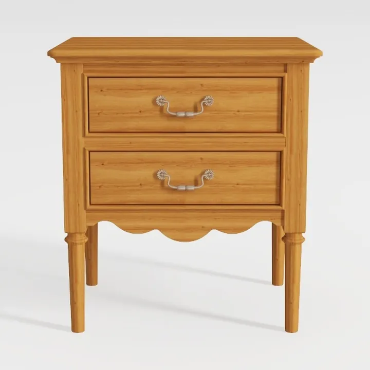HULALA HOME Wood Nightstands Set of 2 with Solid