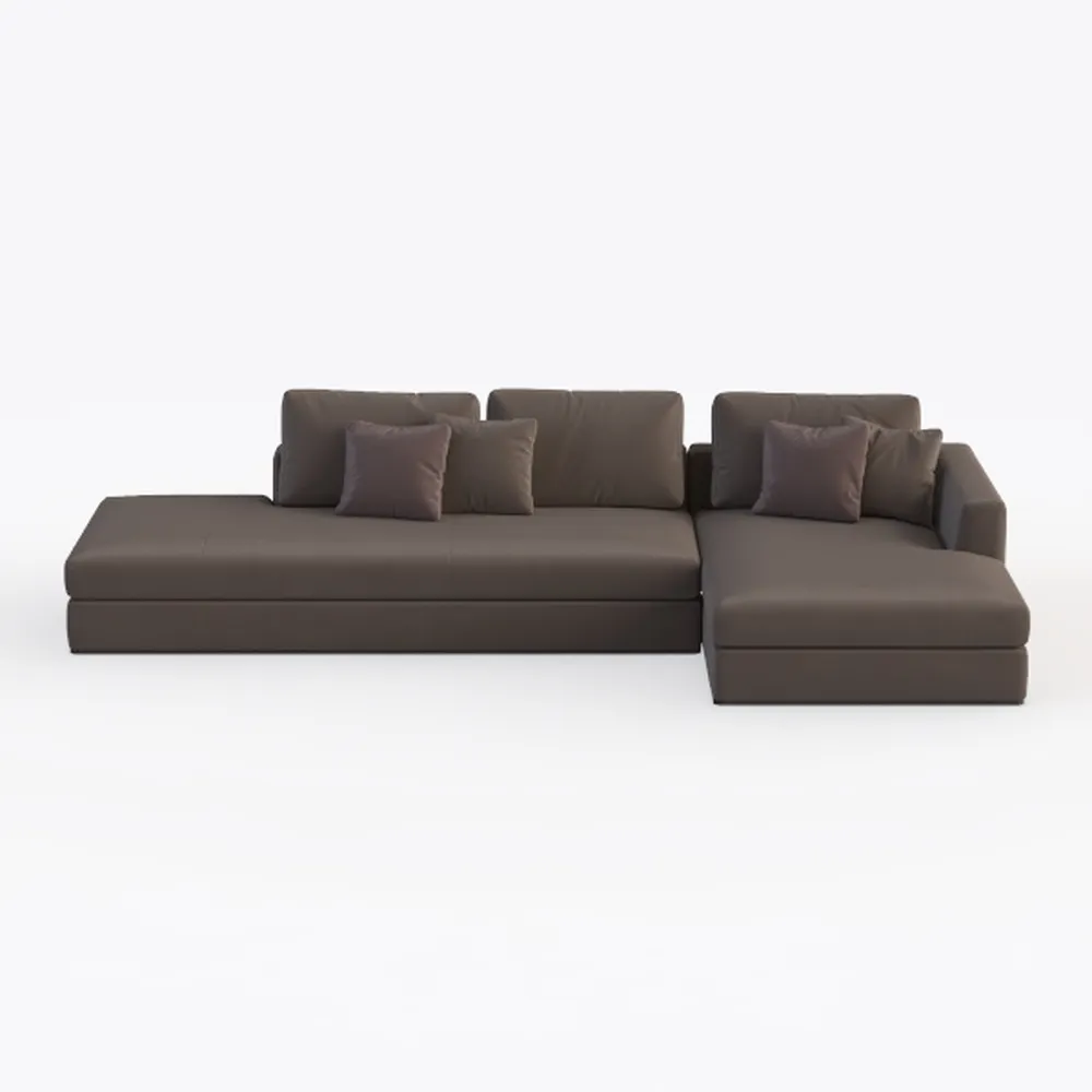 Valletta Italian Nappa Leather L-Shaped Sectional 