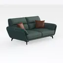 Loveseat Sofa Couch with Two Throw Pillows, Mid Ce Right 45 Degree View