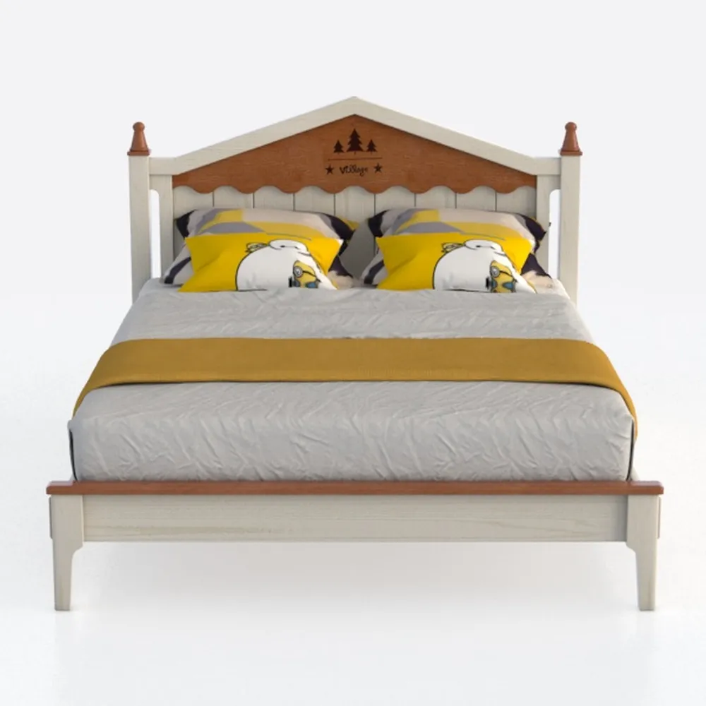 Luxury Twin Wood Raised Bed - Minimalist Modern Qu