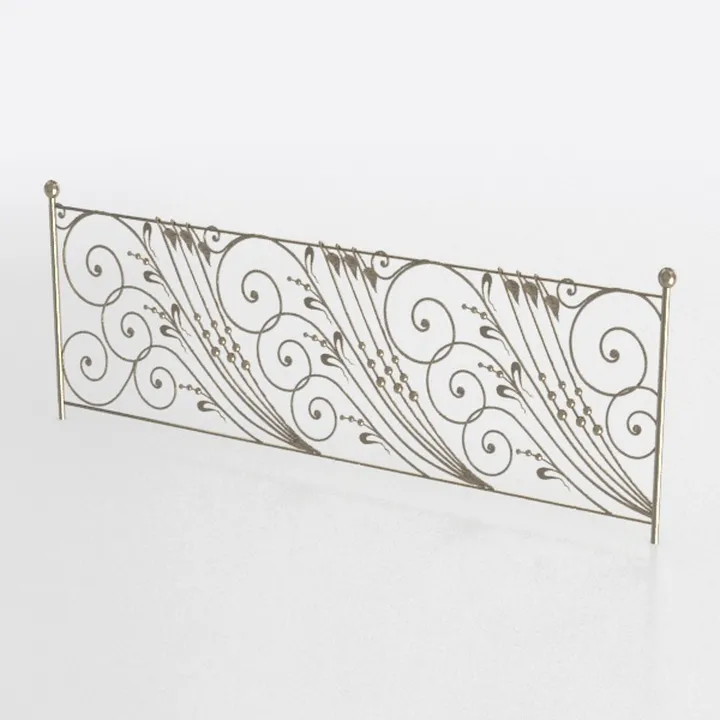 Art Deco Metal Decorative Balcony Railing 3D Model