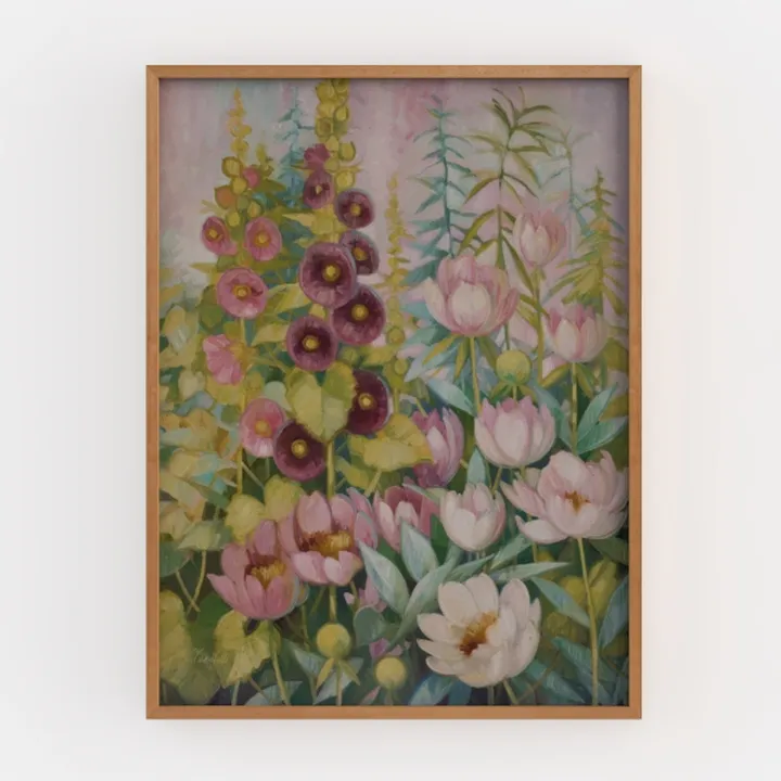 QMWIDKL Framed Vintage Wildflower Wall Art Retro