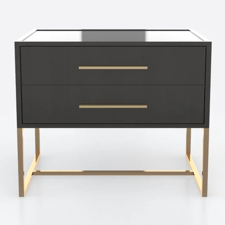 Allora Mid-Century 2 Drawer Nightstand in Brown
