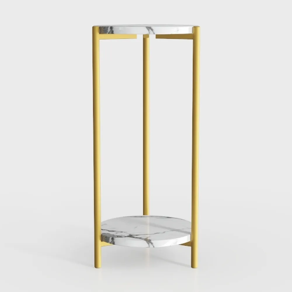 Urban Lifestyle White Marble Collapsible Side